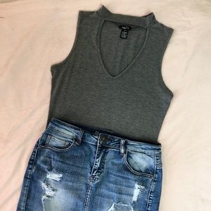 Cutout neckline tank